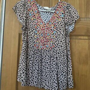 Savanna Jane Leopord Blouse - Size Small